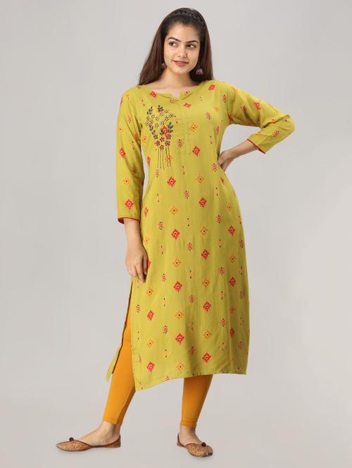 ikat print straight kurta - 16728679 - Very Small Image - 1