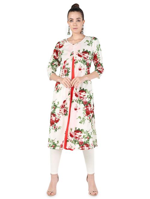 floral printed layered kurta - 16728754 - Very Small Image - 1