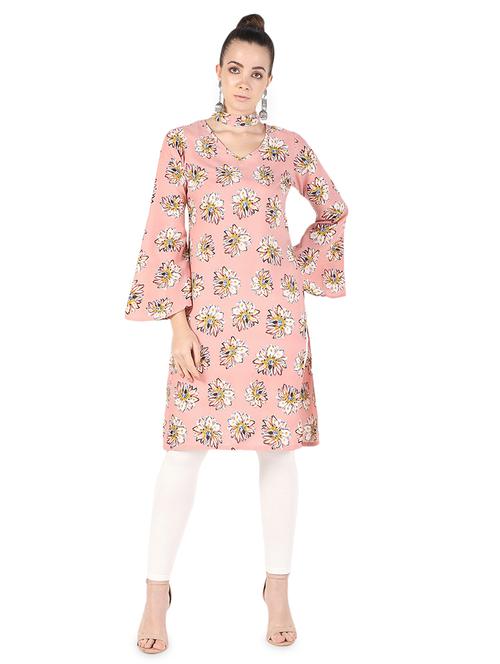 pastel floral printed kurta - 16728757 - Very Small Image - 1
