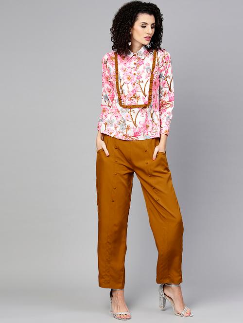 floral shirt with trouser set - 16728774 - Very Small Image - 1