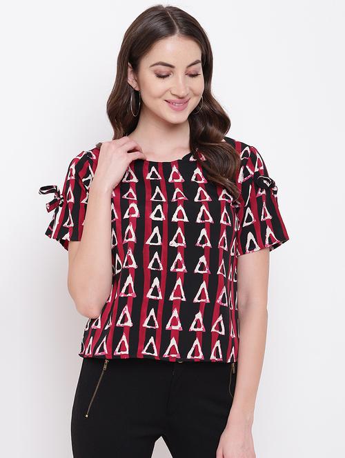 round neck abstract top - 16730466 - Very Small Image - 1