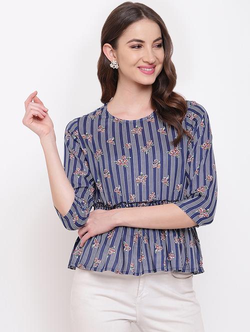 round neck striped top - 16730477 - Very Small Image - 1
