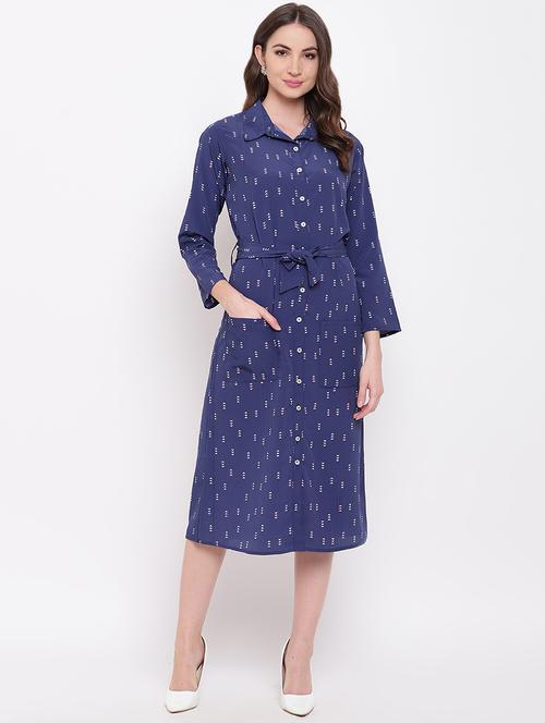 tie front button up shirt dress - 16730582 - Very Small Image - 1