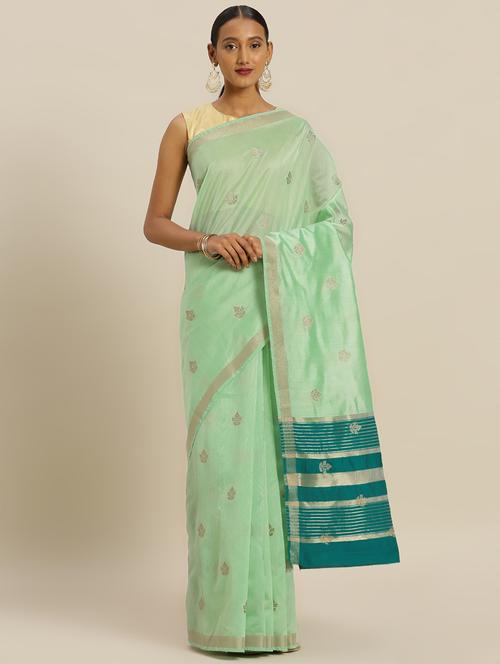 self design woven saree with blouse - 16731496 - Very Small Image - 1
