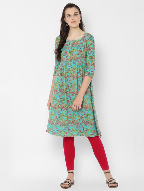floral flared kurta - 16731673 - Very Small Image - 1