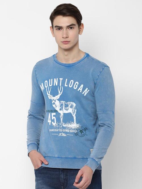 blue chest print sweatshirt - 16732729 - Very Small Image - 1