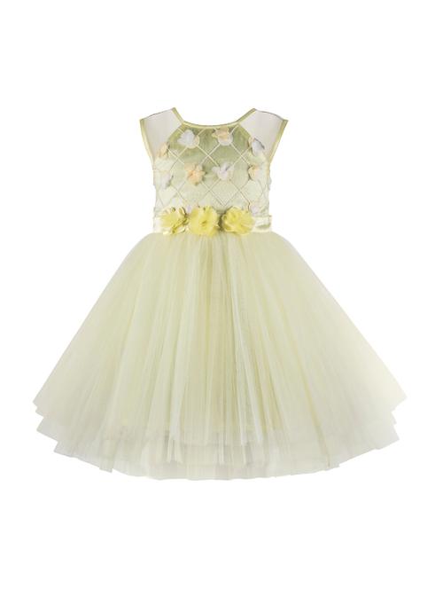 gathered floral applique frock - 16733365 - Very Small Image - 1