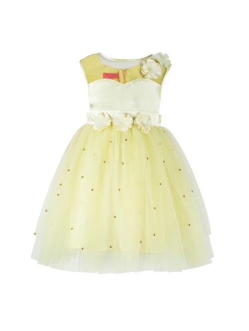 gathered floral applique frock - 16733366 - Very Small Image - 1