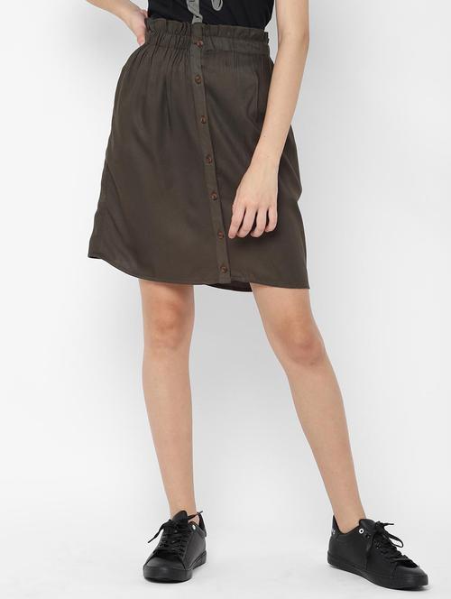 high rise button up a-line skirt - 16733521 - Very Small Image - 1