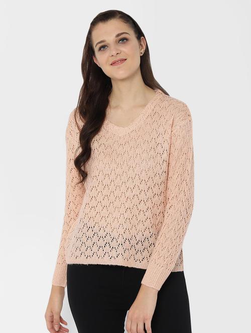 v-neck solid pullover - 16733538 - Very Small Image - 1
