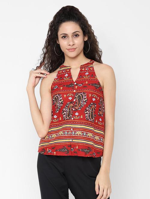 halter neck paisley top - 16733747 - Very Small Image - 1