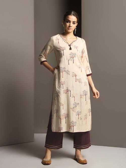 printed kurta palazzo set - 16733971 - Very Small Image - 1