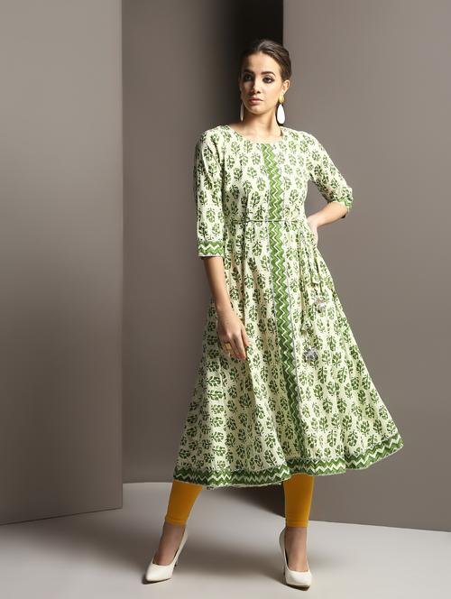 floral print flared kurta - 16733987 - Very Small Image - 1