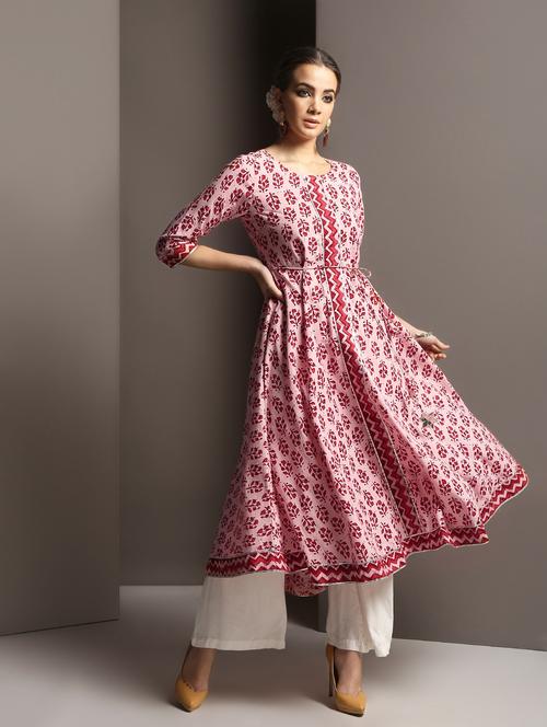 floral print flared kurta - 16733988 - Very Small Image - 1