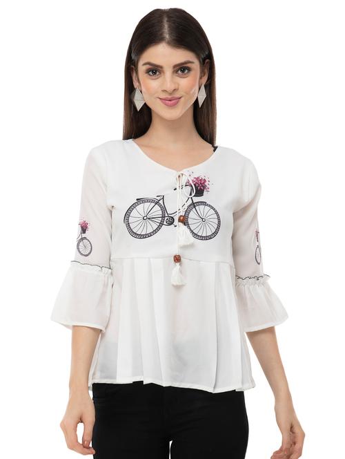 tie up neck quirky top - 16734105 - Very Small Image - 1