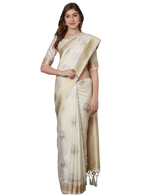 floral banarasi saree with blouse - 16734271 - Very Small Image - 1