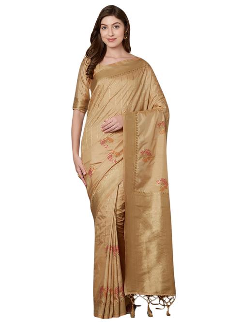 floral banarasi saree with blouse - 16734272 - Very Small Image - 1