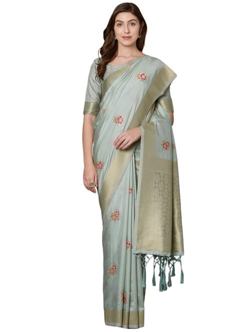 floral banarasi saree with blouse - 16734276 - Very Small Image - 1