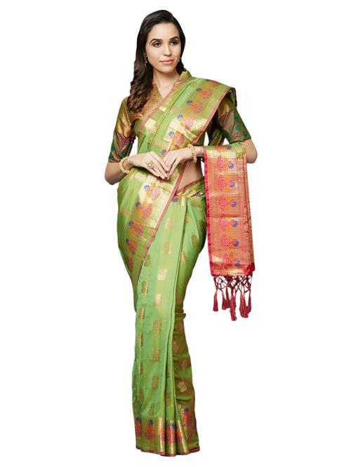 floral paithani saree with blouse - 16734284 - Very Small Image - 1