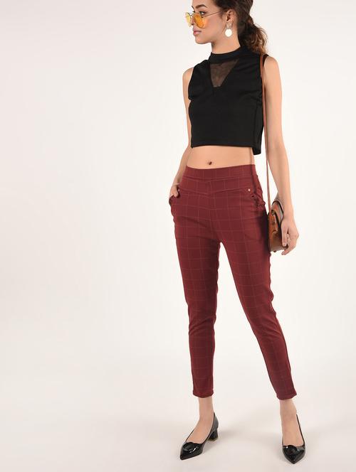 high rise checkered trouser - 16734614 - Very Small Image - 1