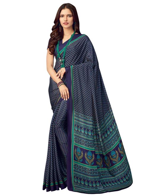 ethnic motif printed saree with blouse - 16734798 - Very Small Image - 1