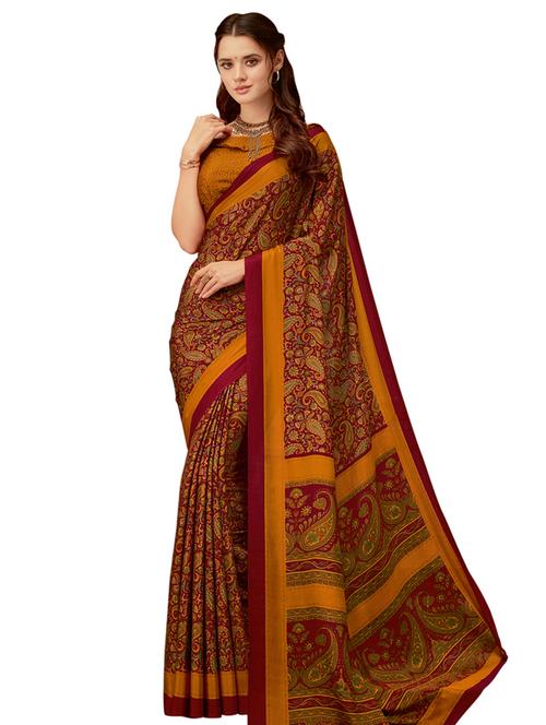 paisley printed saree with blouse - 16734828 - Very Small Image - 1