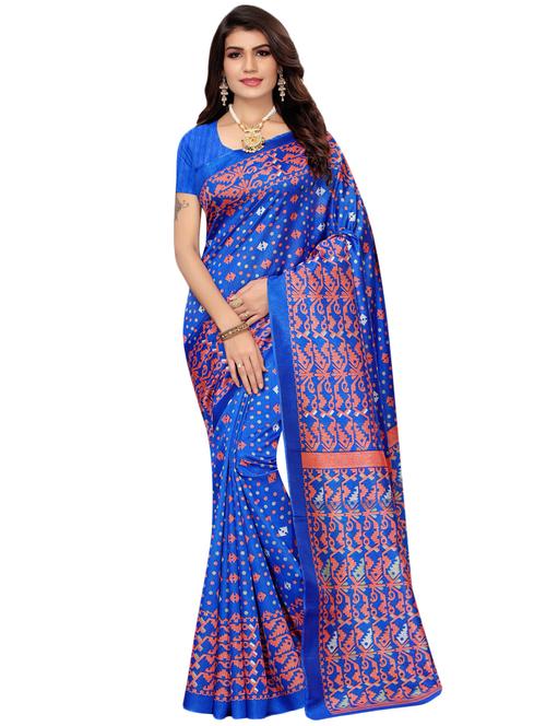geometrical printed saree with blouse - 16734857 - Very Small Image - 1