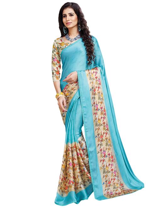 conversational printed saree with blouse - 16734890 - Very Small Image - 1