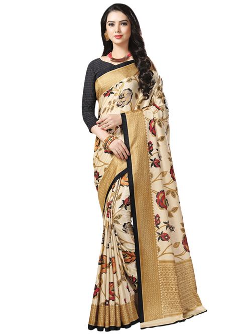 floral printed saree with blouse - 16734901 - Very Small Image - 1