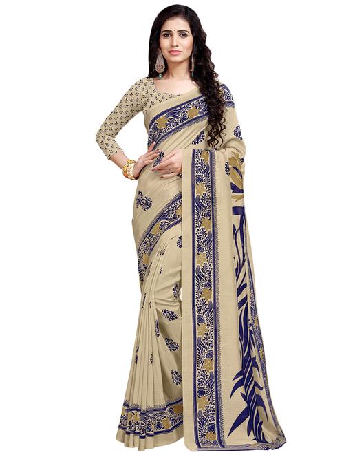 ethnic motif printed saree with blouse - 16734924 - Very Small Image - 1