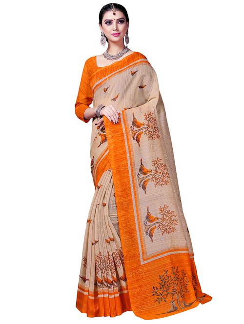 conversational printed saree with blouse - 16734943 - Very Small Image - 1