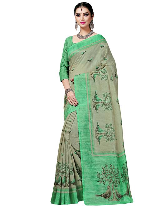 conversational printed saree with blouse - 16734944 - Very Small Image - 1