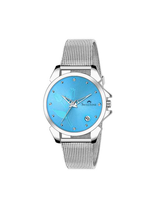 swisstone sw-l255-blu-ch stainless steel chain analog wrist watch for women - 16736175 - Very Small Image - 1