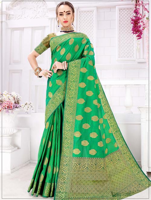 women's self design green colored saree - 16736467 - Very Small Image - 1