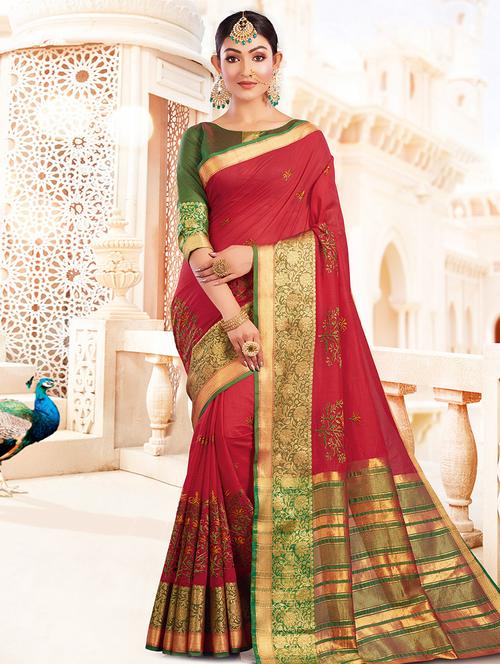 self design embroidered saree - 16736479 - Very Small Image - 1