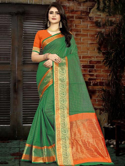 bordered woven saree - 16736508 - Very Small Image - 1