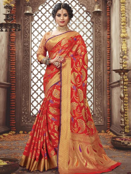 women's banarasi saree - 16736511 - Very Small Image - 1