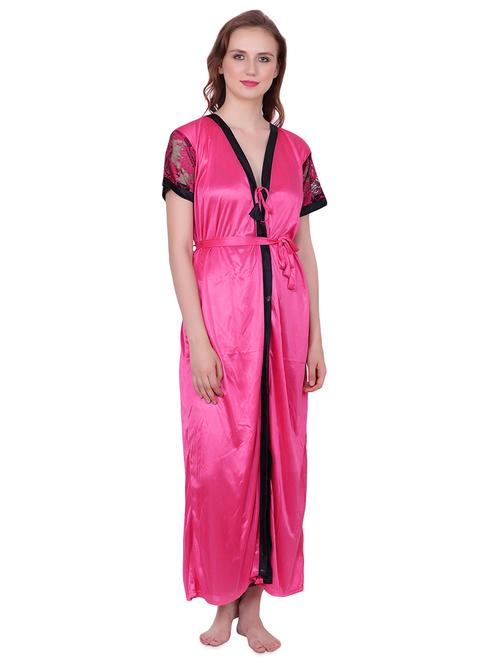 laced babydoll with robe set - 16736937 - Very Small Image - 1
