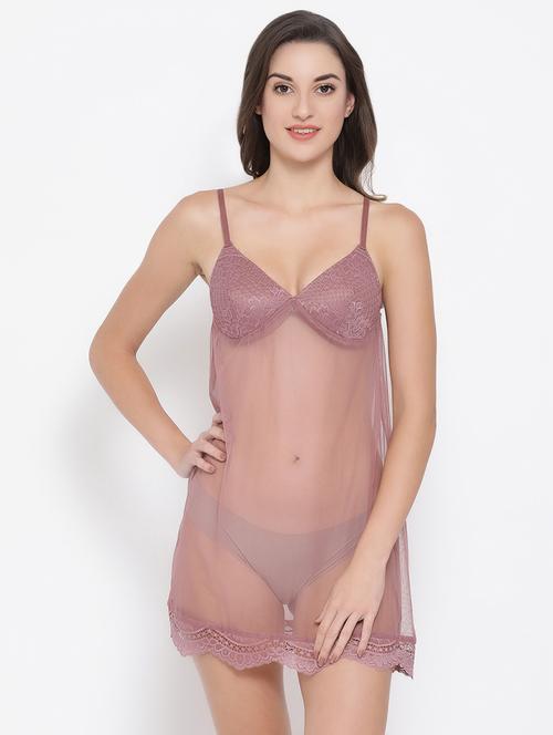 cami neck laced babydoll - 16737145 - Very Small Image - 1