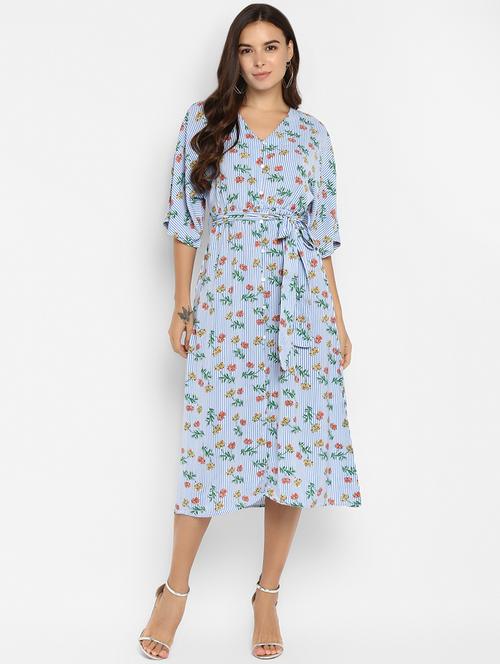 tie knot floral a-line dress - 16737283 - Very Small Image - 1