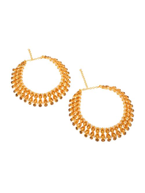 kundan gold metal payal - 16737561 - Very Small Image - 1