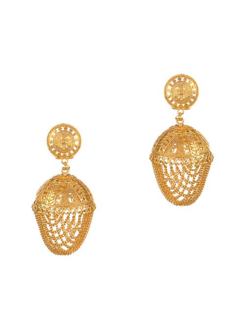 gold metal drop earring - 16737639 - Very Small Image - 1