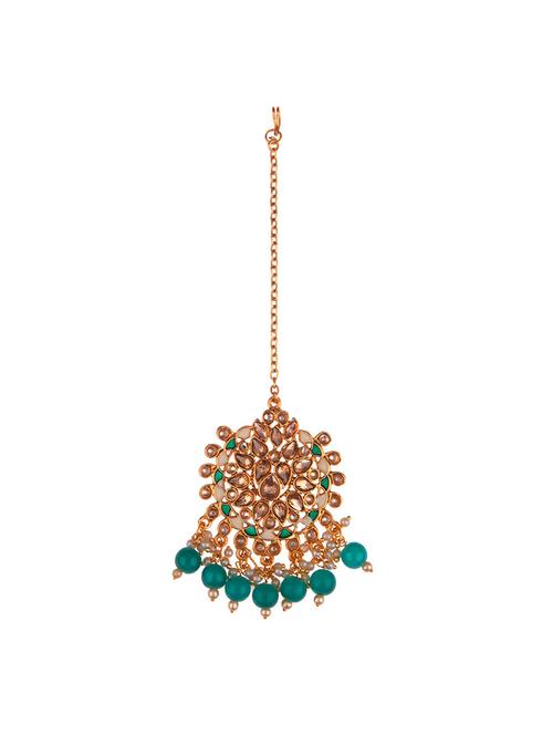 green metal maang teekas & passa - 16737655 - Very Small Image - 1