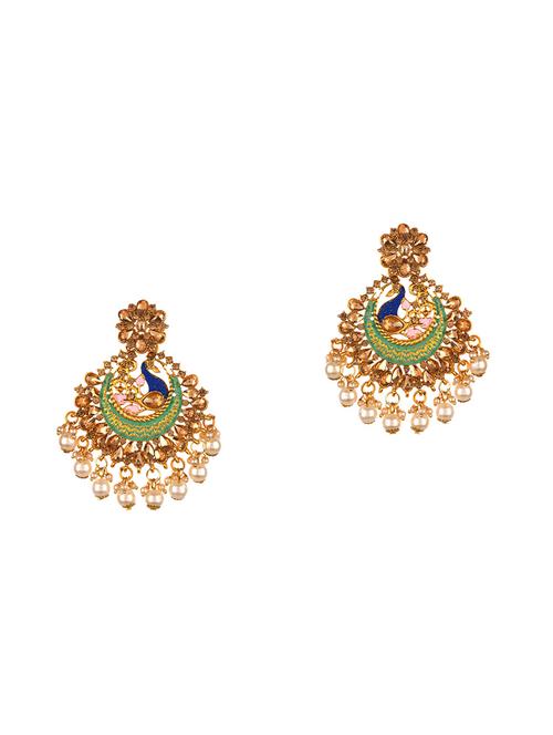 multi colored metal drop earring - 16738022 - Very Small Image - 1