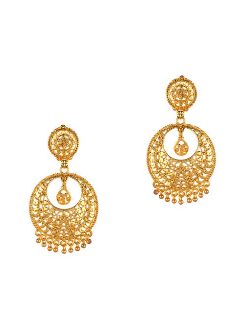gold metal chandballi earring - 16738029 - Very Small Image - 1