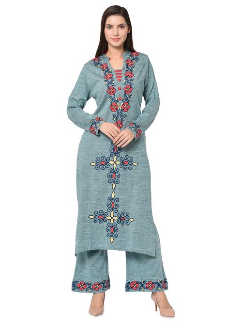 embroidered woolen set - 16738289 - Very Small Image - 1