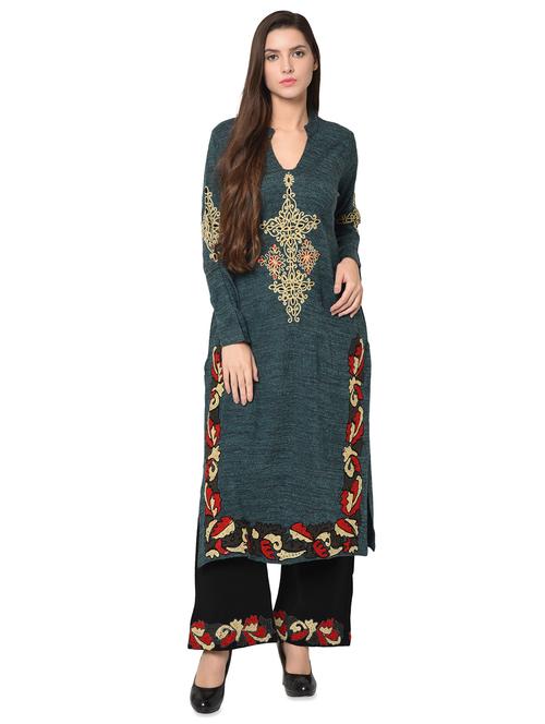 embroidered woolen set - 16738300 - Very Small Image - 1