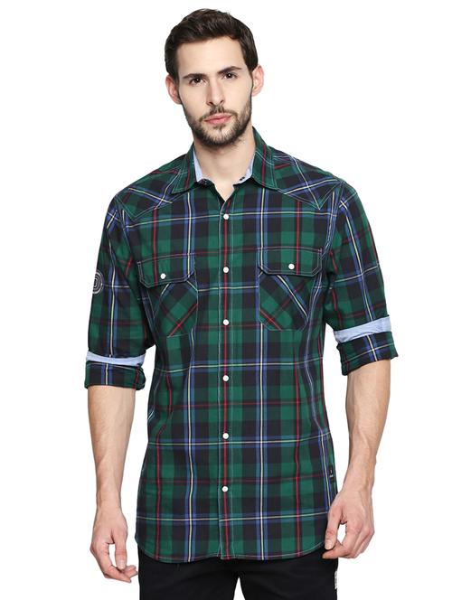 green checkered casual shirt - 16738378 - Very Small Image - 1