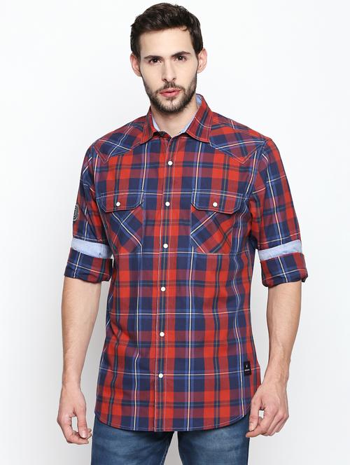 red checkered casual shirt - 16738379 - Very Small Image - 1
