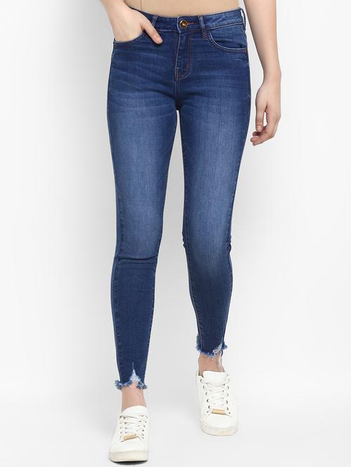 frayed hem distressed jeans - 16738492 - Very Small Image - 1